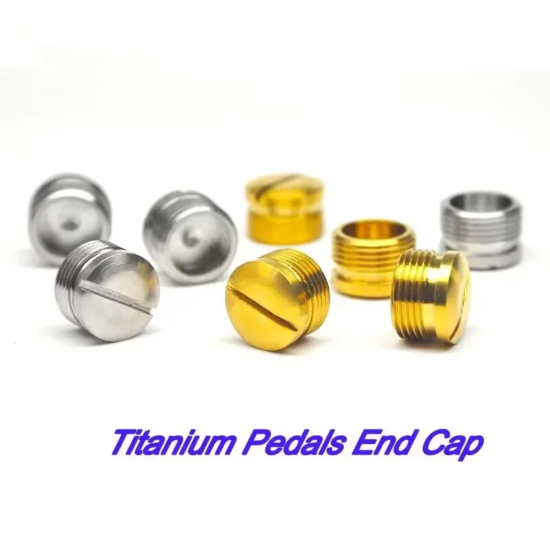 Titanium Bicycle Pedal End Cap, M14xP1.0, Thread Cap for MTB and Road Bike Pedal Cover, 2 Pcs