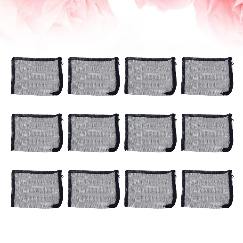 

12pcs 20X30Cm Mesh Mesh Filter Bag Bag For Aquarium Garden Pond Black Drawstring Reusable Filter Media Storage