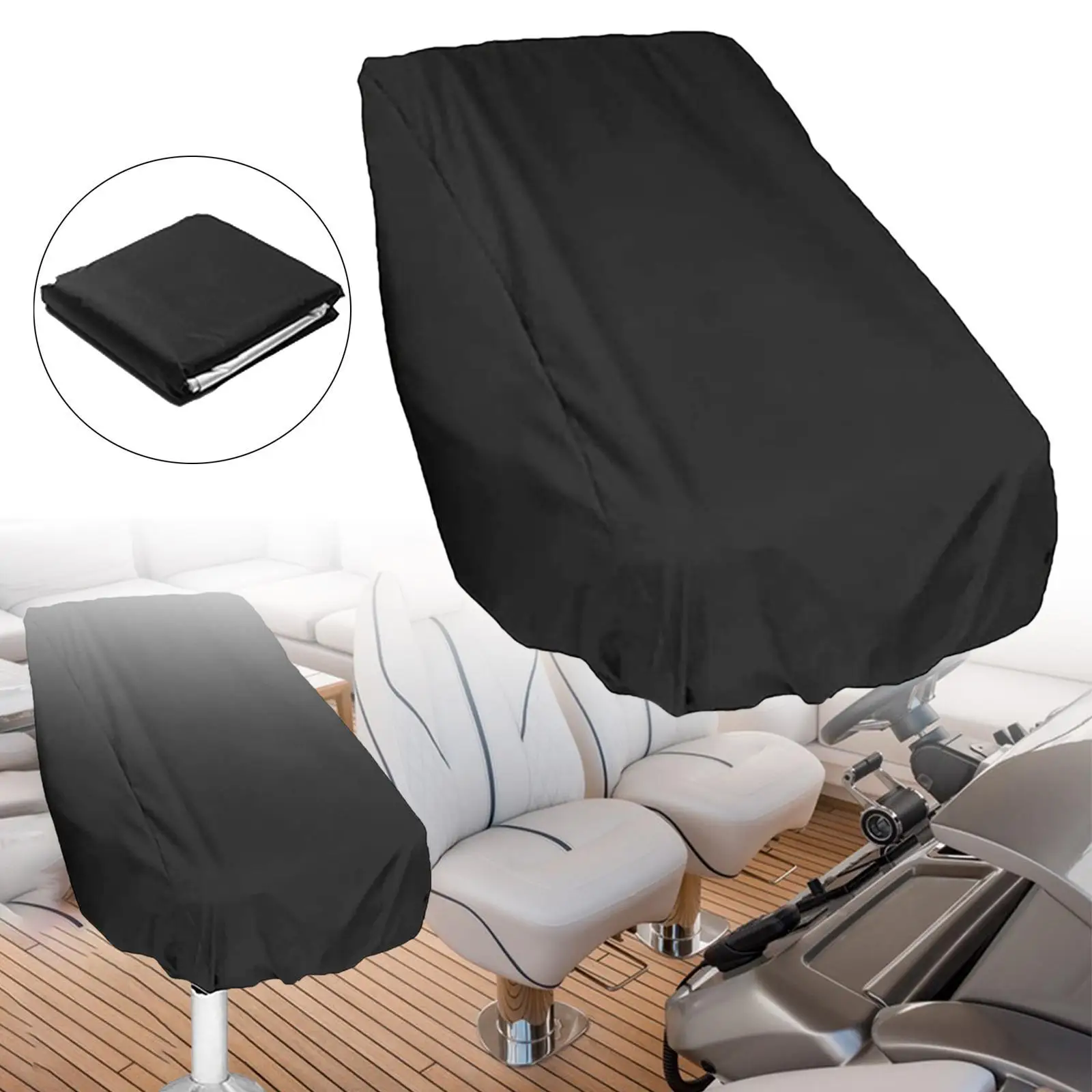 

Boat Seat Cover Boating Protection Accessory Marine Grade Ship Easy Installation Waterproof 210D Oxford Cloth with Drawstring