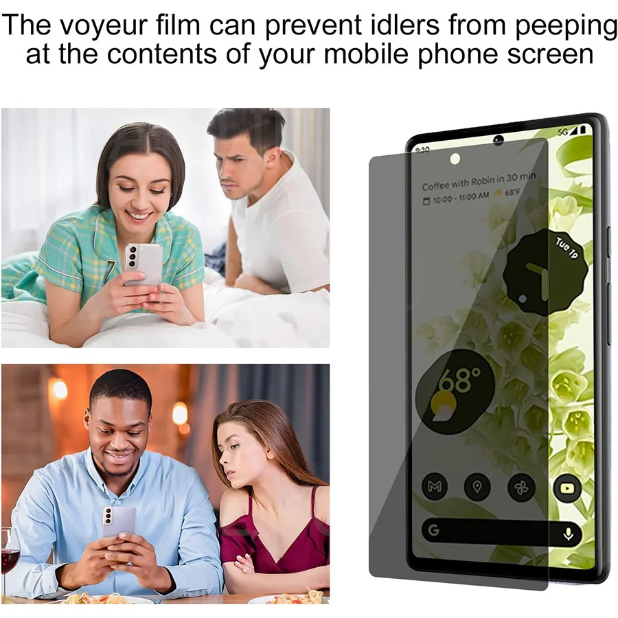 واقي شاشة للخصوصية 9H لهاتف Google Pixel 7a 6a 5a 4a 3 زجاج مقسى مضاد للتجسس لأفلام الحماية Pixel 3a 4a 4 XL 6 7 Pro