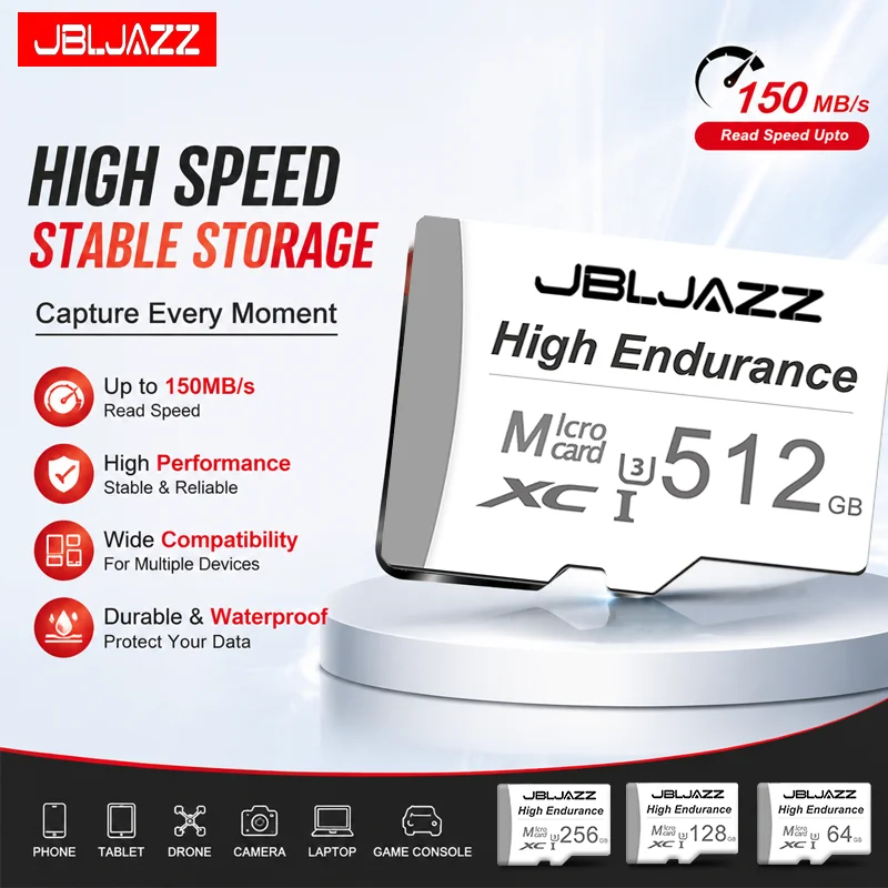 Tarjeta Flash de alta velocidad, tarjeta tf sd de 64GB, UHS-I, 512GB, 256GB, 128GB, tarjeta de memoria TF de 64GB, Mini tarjeta SD, adaptador gratuito