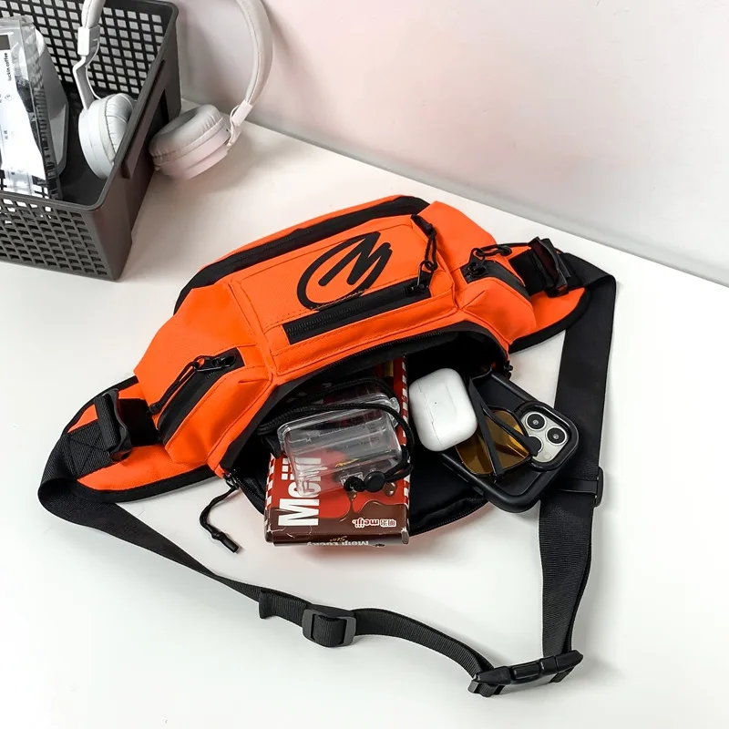 حقيبة خصر راقية لركوب الدراجات في الهواء الطلق ذات سعة كبيرة وحقيبة كروس بكتف واحد لتسلق الجبال والمشي لمسافات طويلة وحقيبة صدر عاكسة عصرية