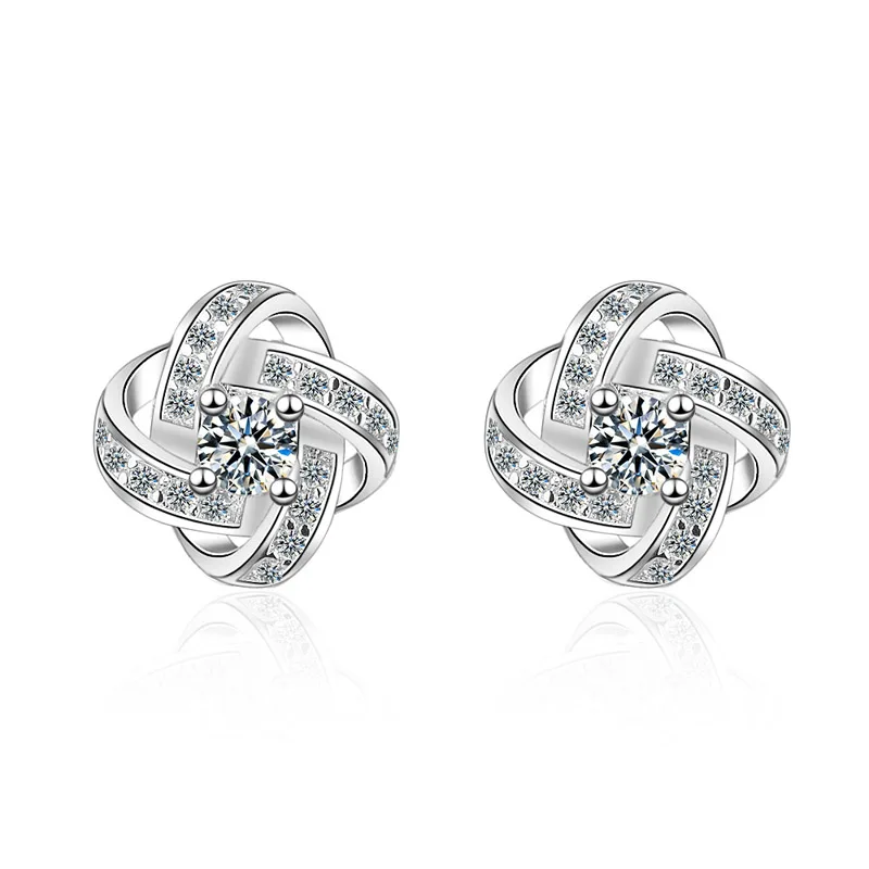 Silver Plated Sparkling Astronaut Earrings with Eternal Star Cloud Rainbow Heart Bow Women Jewelry Gift for Ladies And Girls