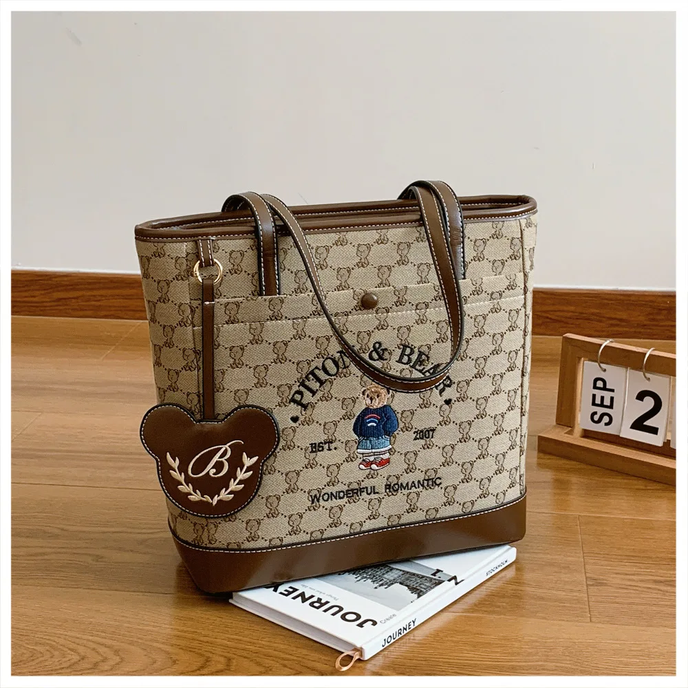 Beibaobao nowy kolor kontrastujący codzienna torba na ramię pod pachami torba na ramię o dużej pojemności kreskówka damska torba Ins Tote Bag — zdjęcie 6