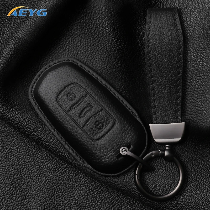 leather Car Remote Key Case Cover Shell For Geely Atlas Boyue NL3 EX7 Emgrand X7 EmgrandX7 SUV GT GC9 Borui Peotect Keyless