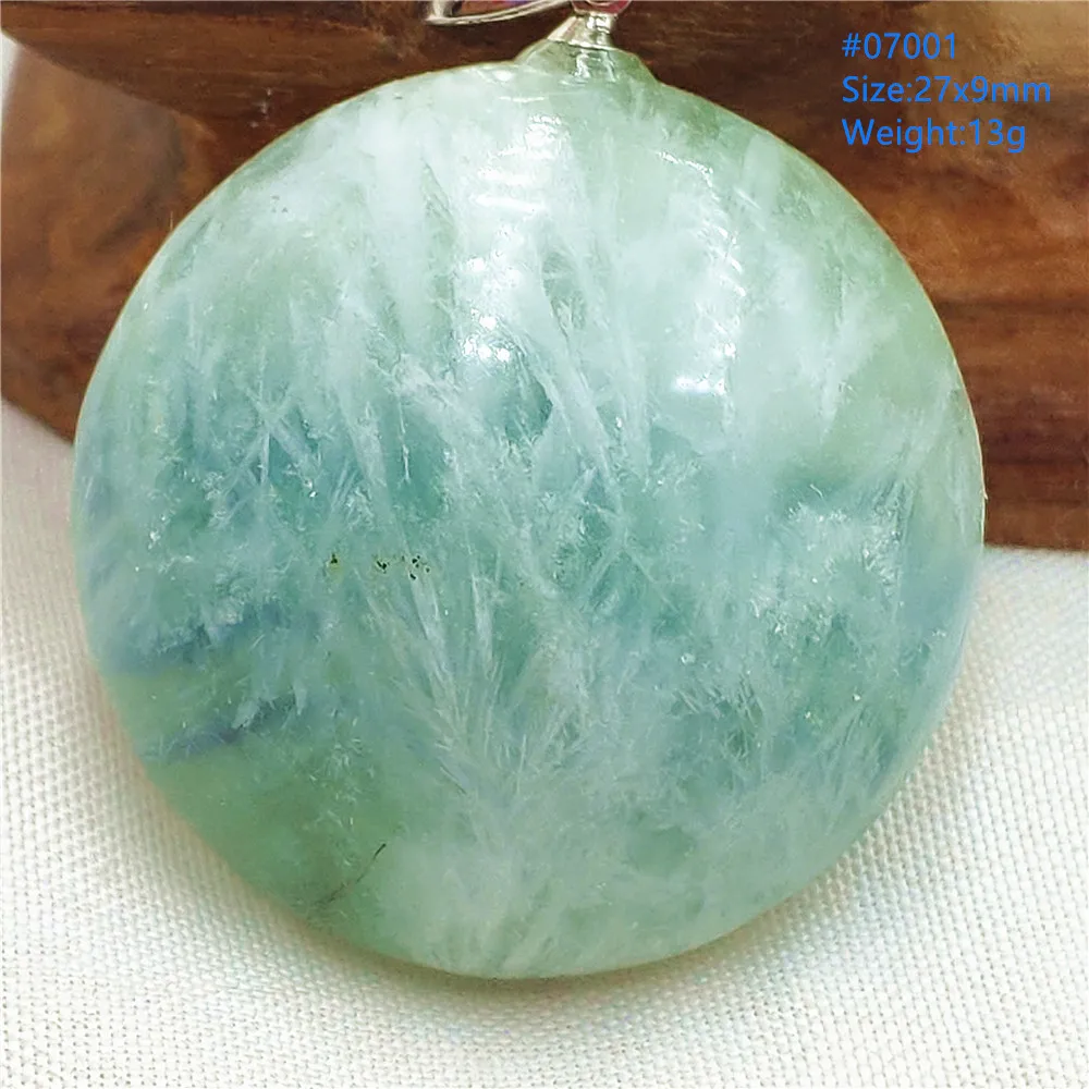 

Natural Green Feather Fluorite Pendant Necklace Gift Round For Women Men Round Purple Blue Fluorite Angel Jewelry AAAAAA