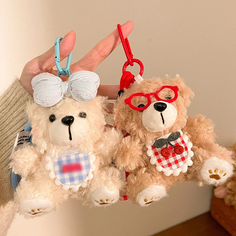 1 stücke Nette Cartoon Bär Plüsch Puppe Anhänger Schlüsselbund Exquisite Bär Gefüllte Puppen Spielzeug Tasche Charme Auto Schlüssel Dekorationen Kinder spielzeug