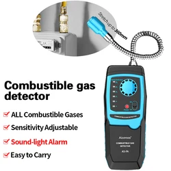 Aicevoos Combustible Gas Leak Detector Flammable Gas Methane Natural Gas Tester Sound Light Alarm Meter Leak Location Determine