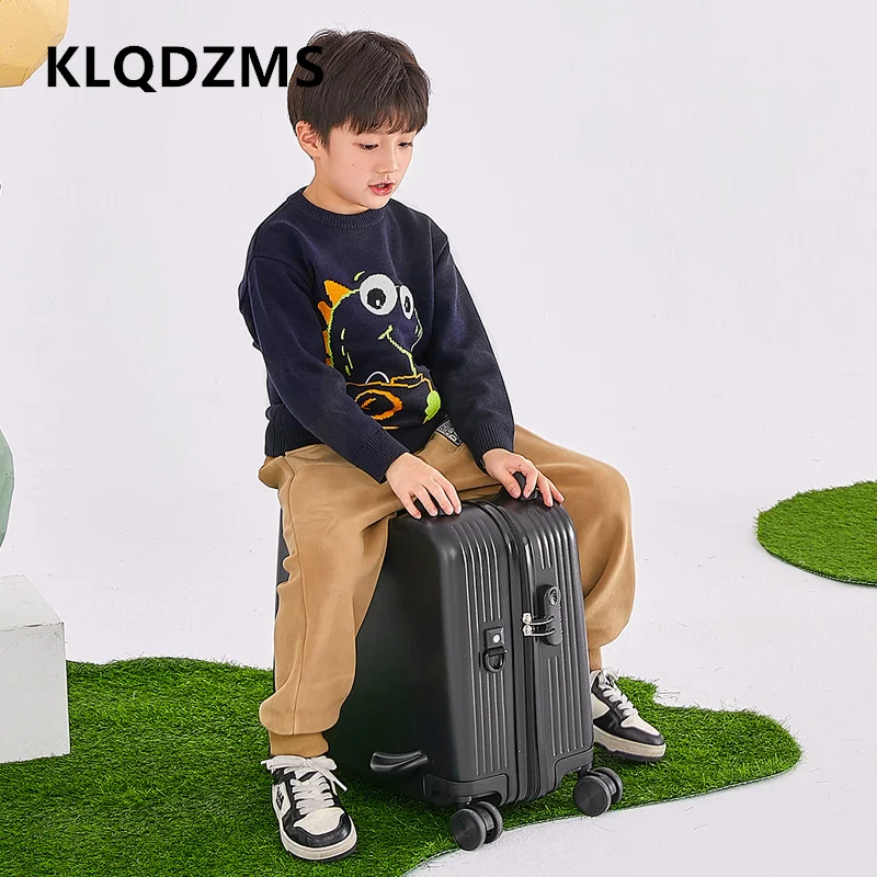 KLQDZMS High-quality Suitcase Can Sit and Ride Boarding Box Children Trolley Case Small Password Universal Wheel Luggage