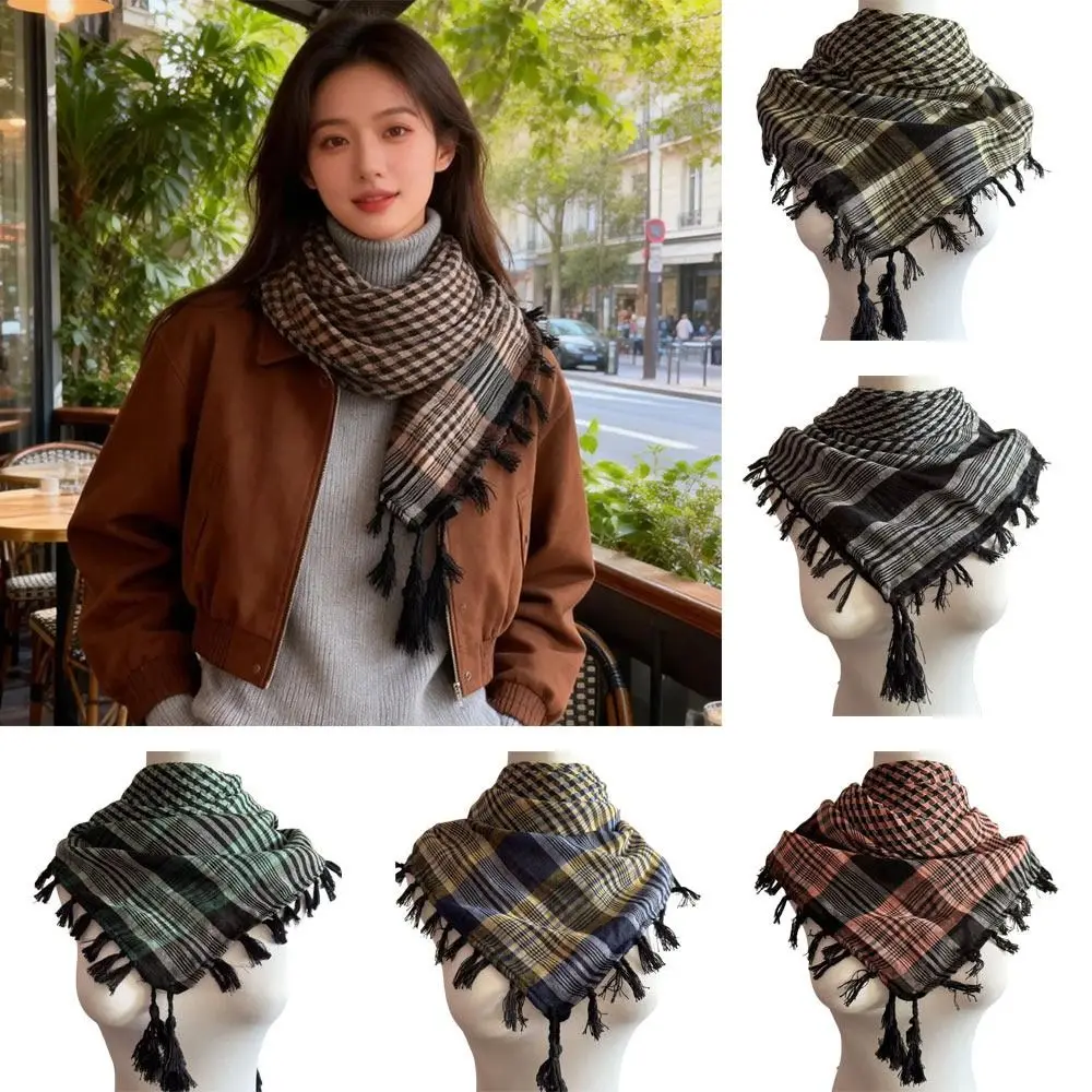 

New Large Size Arab Shemagh with Tassel Wrap Style Head Neck Scarf Desert Scarf Outdoor Activities