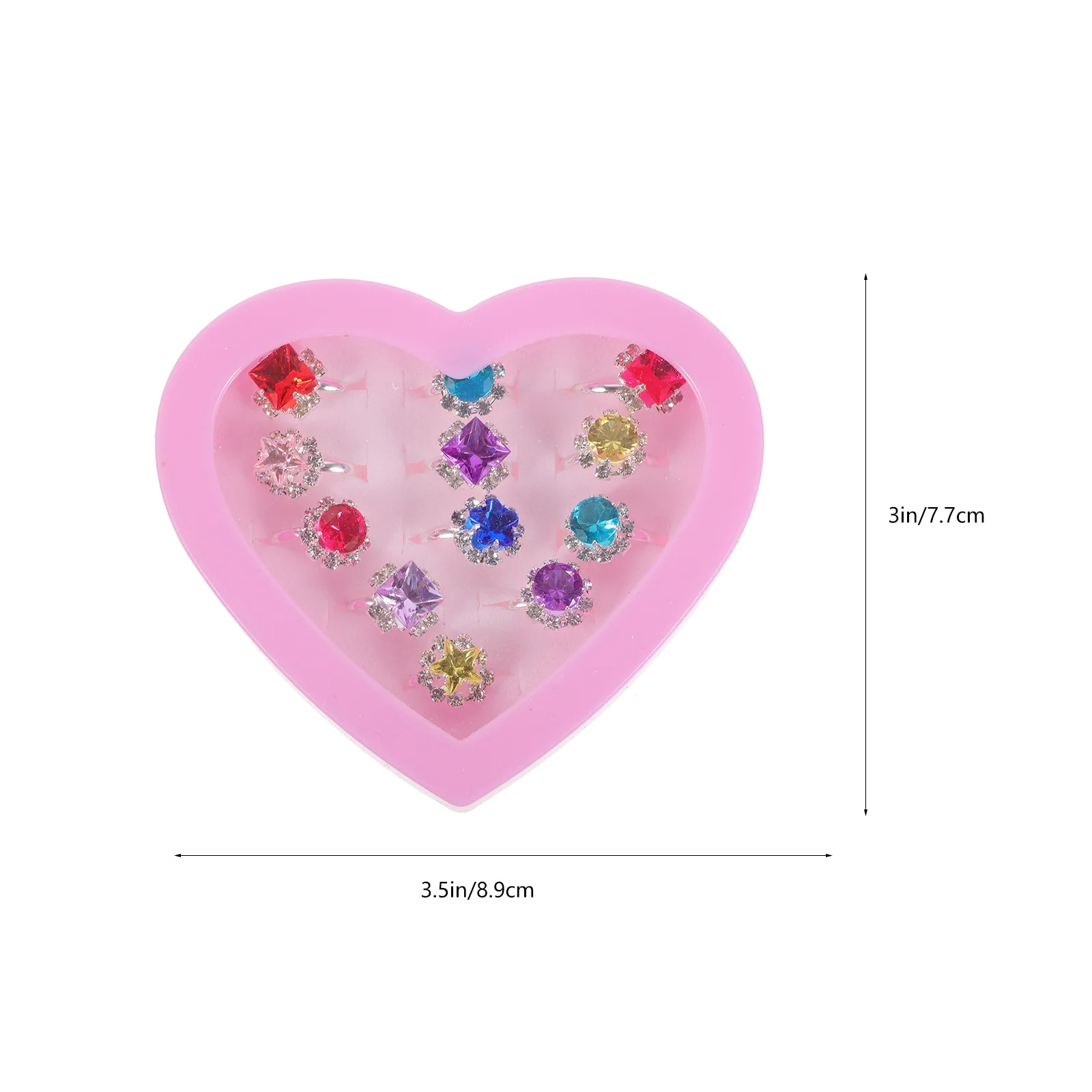 12 Pcs Child Ring Toy Kid Gift Girl Diamante Beautiful Flower Rings for Teen Girls