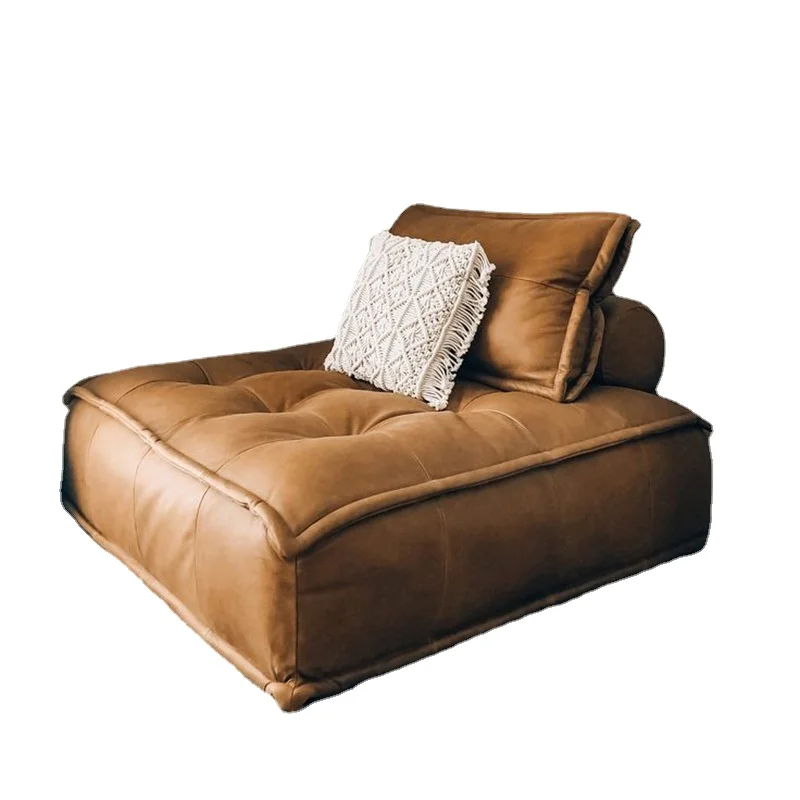 

Tofu Block Italian Fabric Sofa Single Double Faux Leather Small Apartment Living Room Combination Square Sofa Tatami