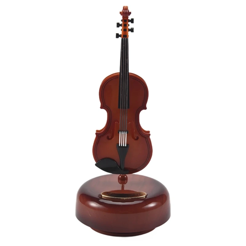 AA94-Violin Music Box, Rotating Musical Base, Classical Music Box Instrument, Gift For Boys Girls Birthday Christmas