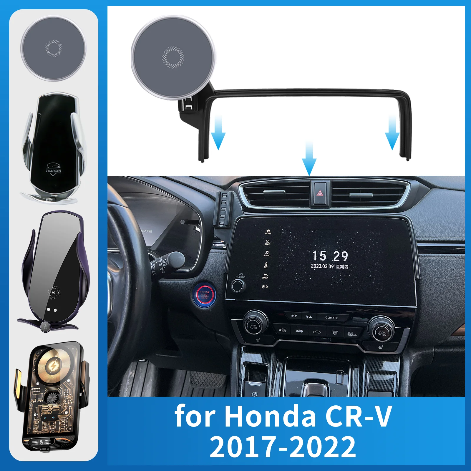 

for Honda CR-V 2017-2022 CRV RW RTCar Phone Holder Screen Fixed Navigation Bracket Base Wireless Charging