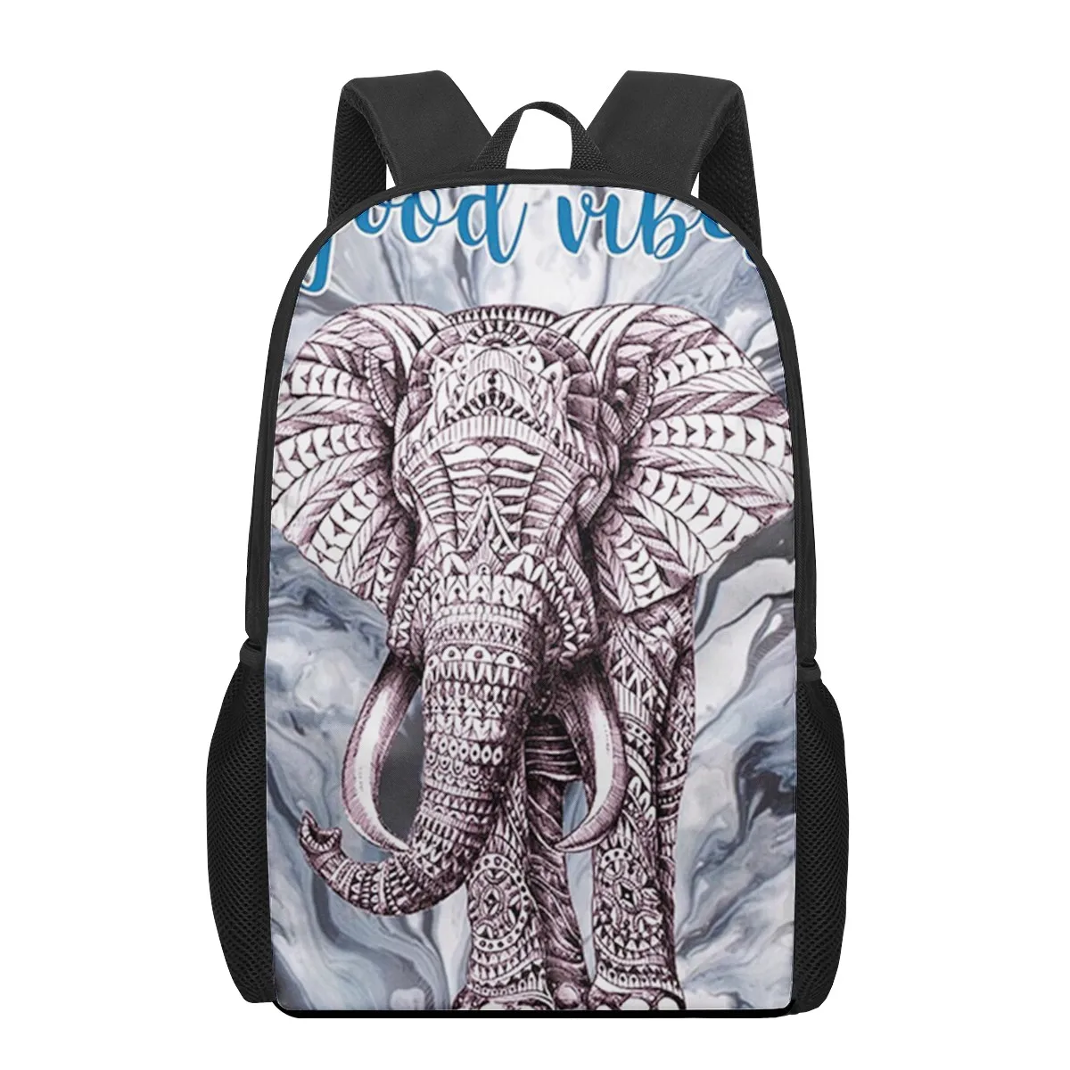 

Indian Animal Elephant Art Print 16-inch Teen School Bag Boys Girls Kids School Backpack Student Bag Multifunctional Backpack