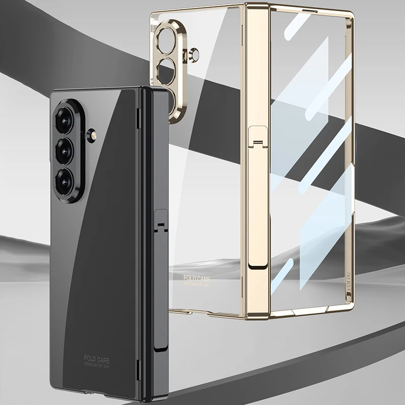 

Роскошный прозрачный чехол для телефона с магнитным шарниром для Samsung Galaxy Z Fold6, защитный чехол с полным покрытием экрана для Galaxy Z Fold6