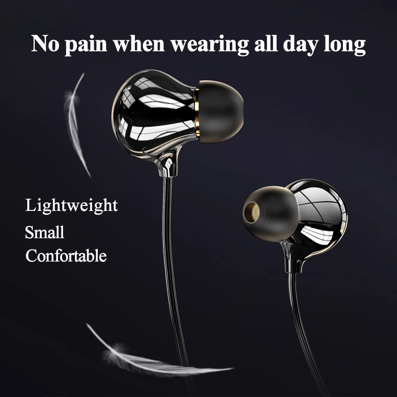 Auriculares con cable y cavidad de cerámica, audífonos de hierro de doble acción, unidad de doble acción, calidad Hifi, reducción de ruido, micrófono impermeable para dormir