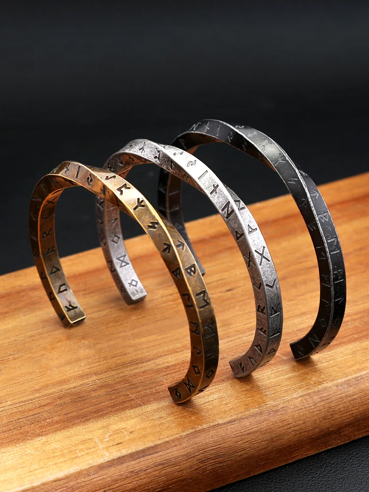 Mode 316L Edelstahl Mobius Öffnung Armband Viking Runen Armbänder für Männer Frauen Nordic Pagan Amulett Talisman Schmuck