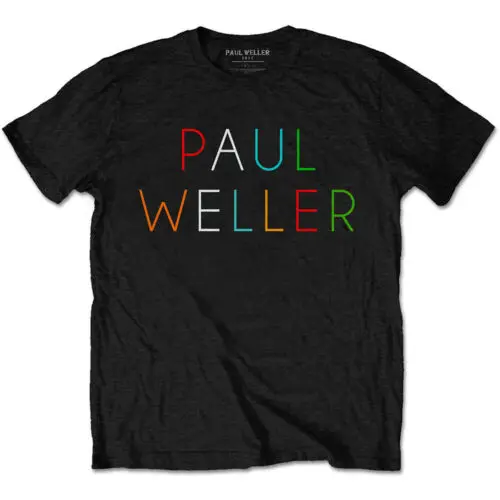 

Paul Weller Multicoloured Logo Official Tee T-Shirt Mens Unisex