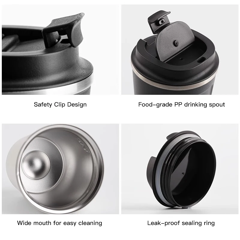 380 مللي كوب القهوة سيارة كوب مفرغ 304 ترمس من الفولاذ المقاوم للصدأ ل تسلا نموذج 3 نموذج S نموذج X نموذج Y Cybertruck Roadster SpaceX #4