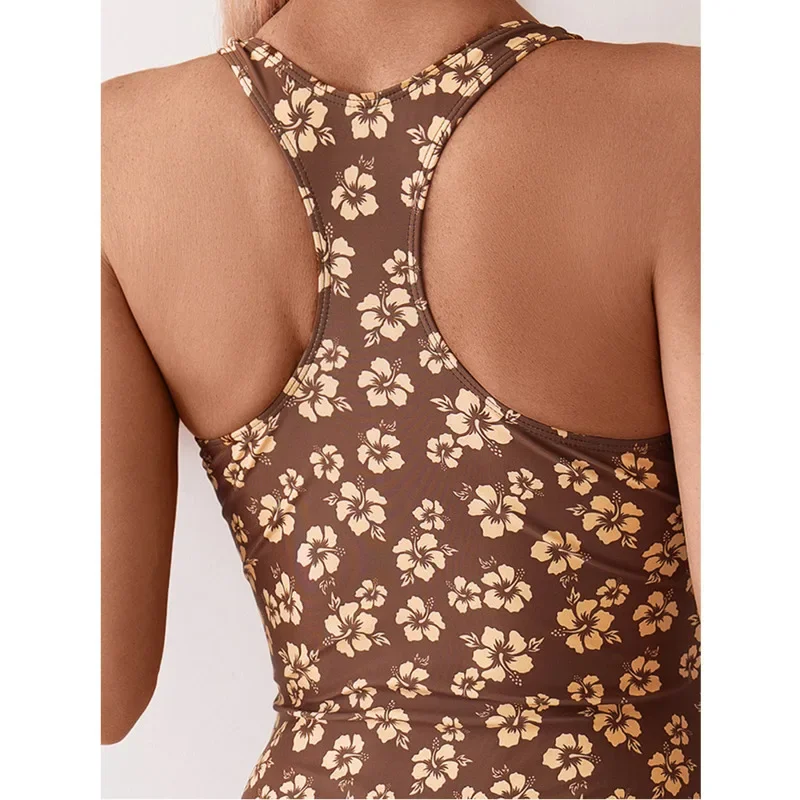 Floral Sexy Swimsuits One Piece Closed Swimwear Push Up Women's Swimming Wear Bodysuit Bathing Suits Beachwear Pool Bather 2025 image 5