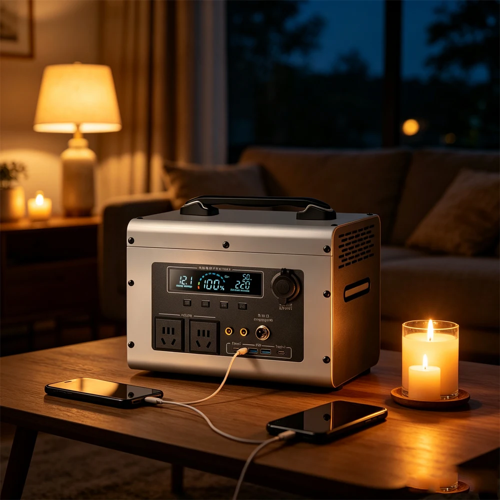 1000W LiFePO4 Portable Power Station Solar Generator with Pure Sine Wave Inverter for Home RV Camping Outdoor Backup Power