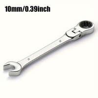 1pc 10mm Flex-head Ratcheting Wrench, Metric Chrome Vanadium Steel Universal Spanners for Car Repair Hand Tools