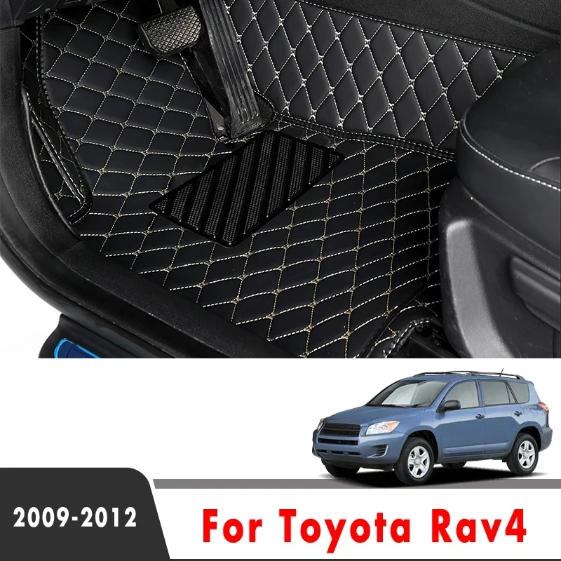 

Car Floor Mats Fits For Toyota Rav4 2012 2011 2010 2009 Auto Front & 2nd Row Full Set Custom Carpet Pads Vehicle Foot Matts Rugs