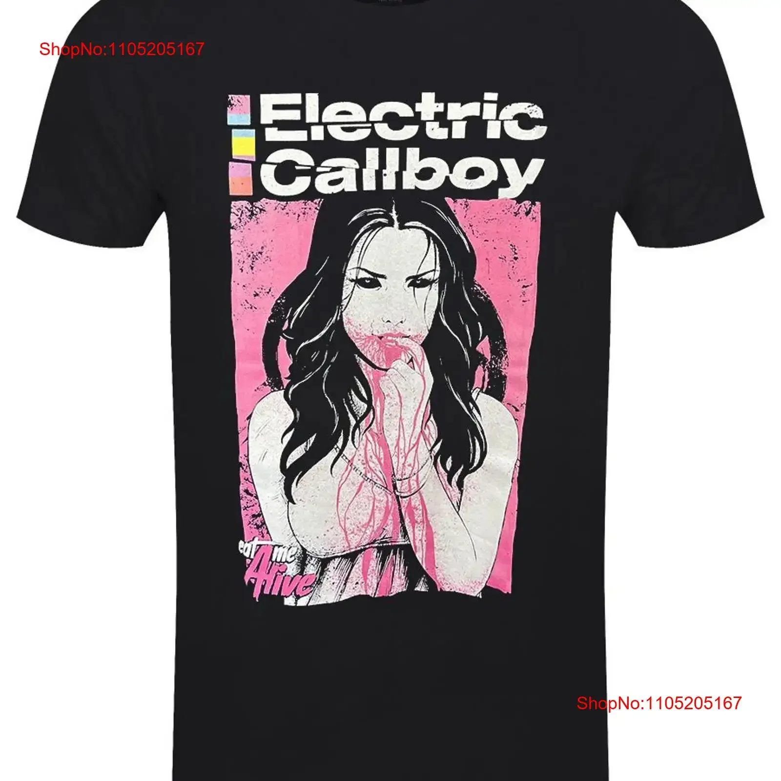 

Electric Callboy Eat Me Alive Men's Black T Shirt vintage Washed Stylish streetwear Breathable Soft Comfortable Stretched