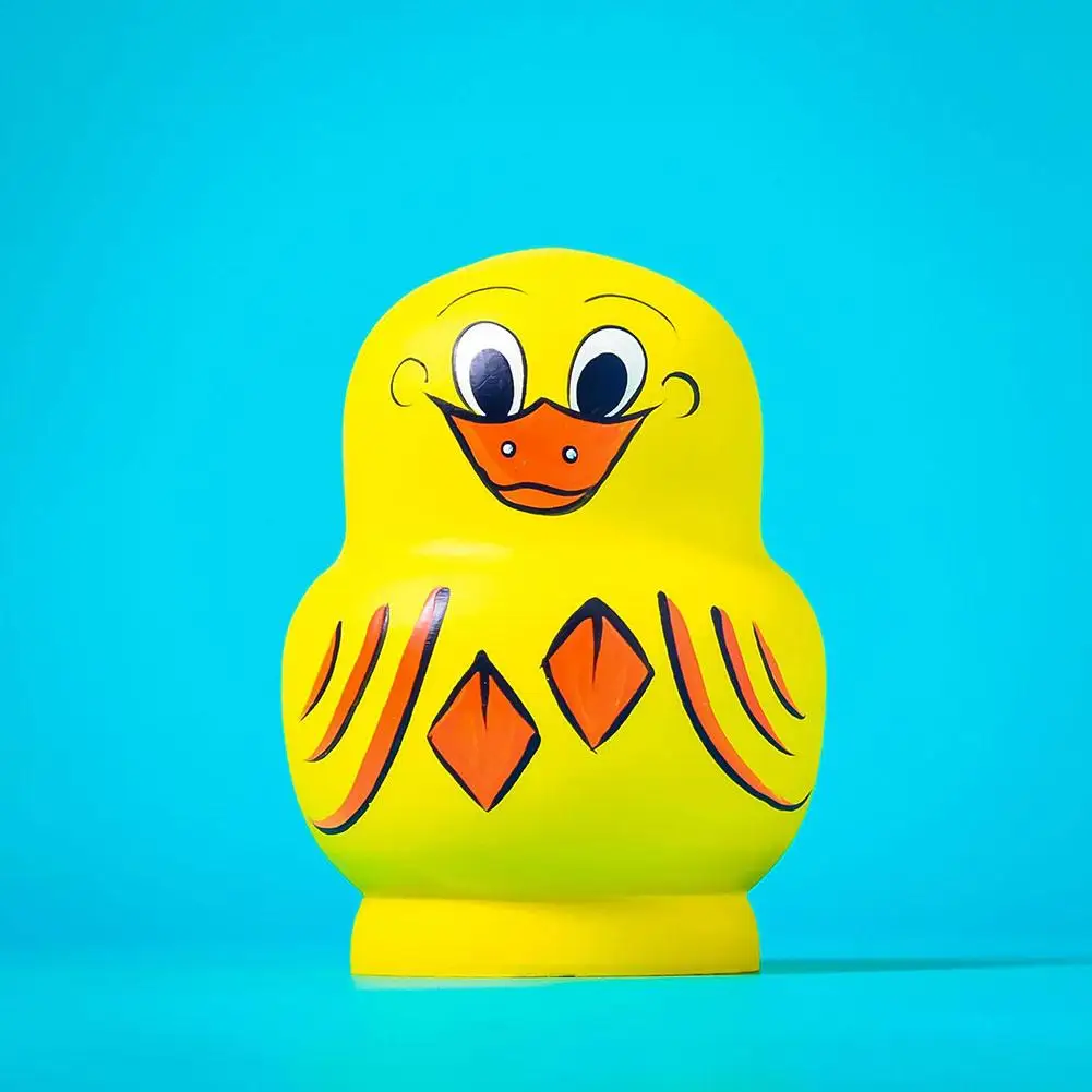 10 Stuks Houten Eend Russische Nestpop Set Voor Kinderen Montessori Educatief Speelgoed Pinguïns Stapelen Nestpop Speelgoed