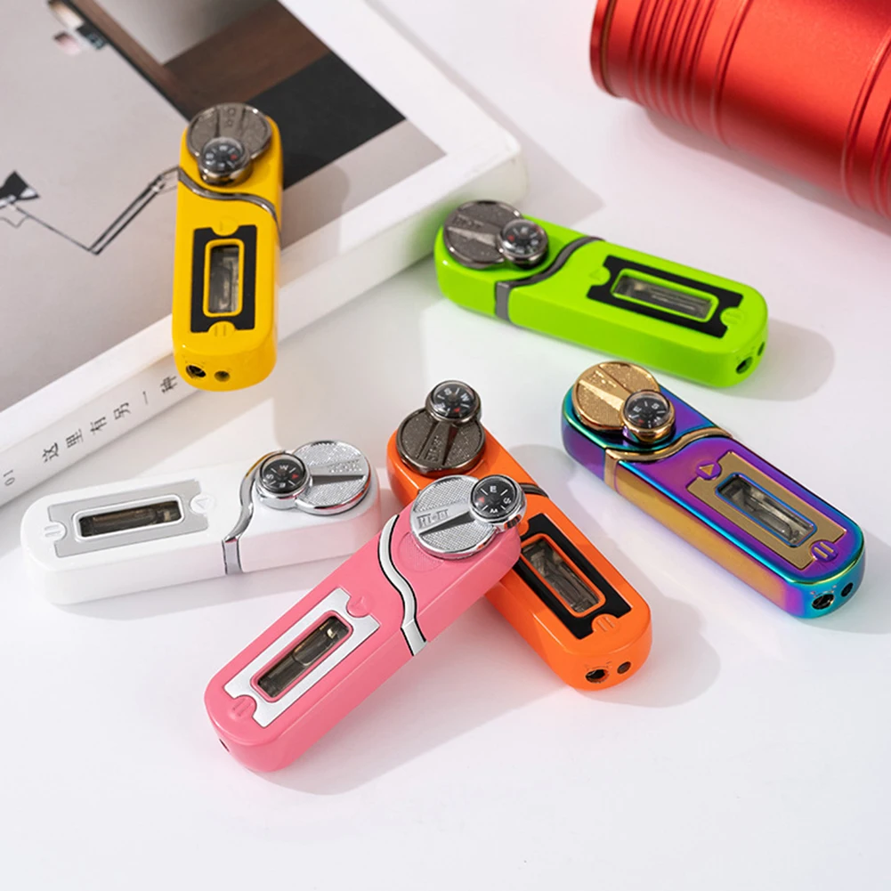 Fun Compass Outdoor Adventure Multifunctional Lighter Windproof Direct Charge Blue Flame Flashlight Small Tool Men's Gift