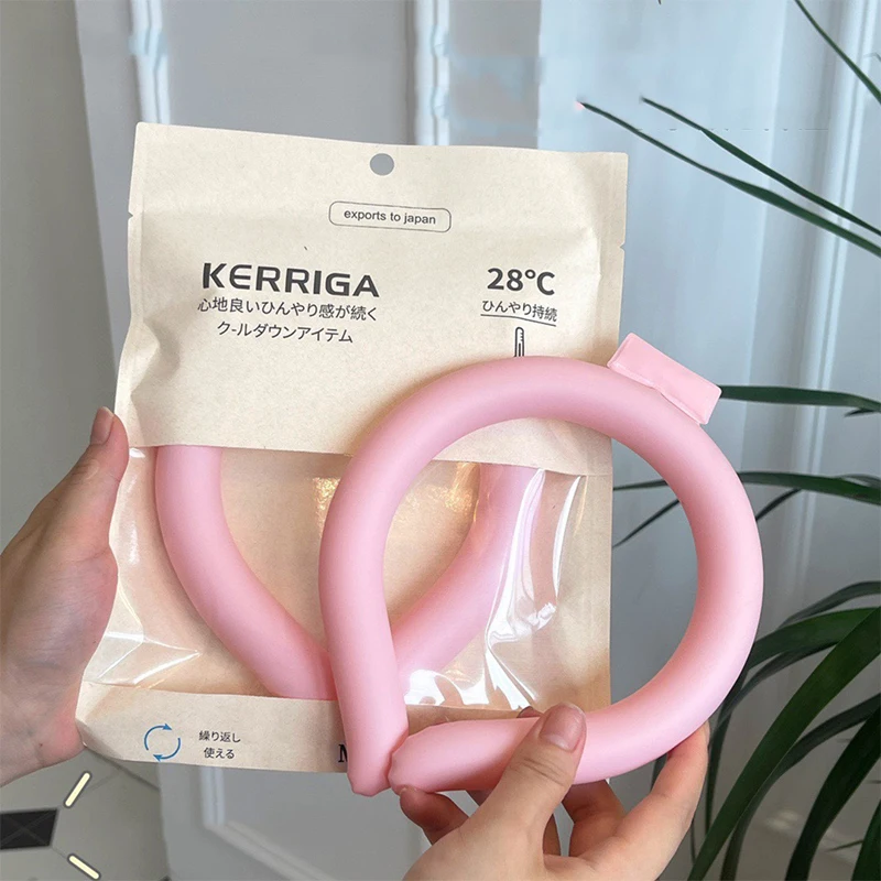 

Summer Neck Cooling Tube Reusable Portable Ice Neck Cooler Ring Soft Silicone Cold Neck Wrap For Heat Relief And Outdoor Activit