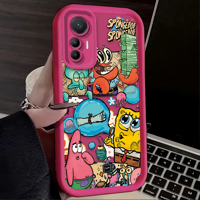 Custodia SpongeBobs Cartoon per Xiaomi 14T 13T 12T 11T 13 12 11 Lite 5G NE POCO X6 X5 F6 F5 F3 X4 GT X3 NFC M5S C65 M6 Pro TPU Funda