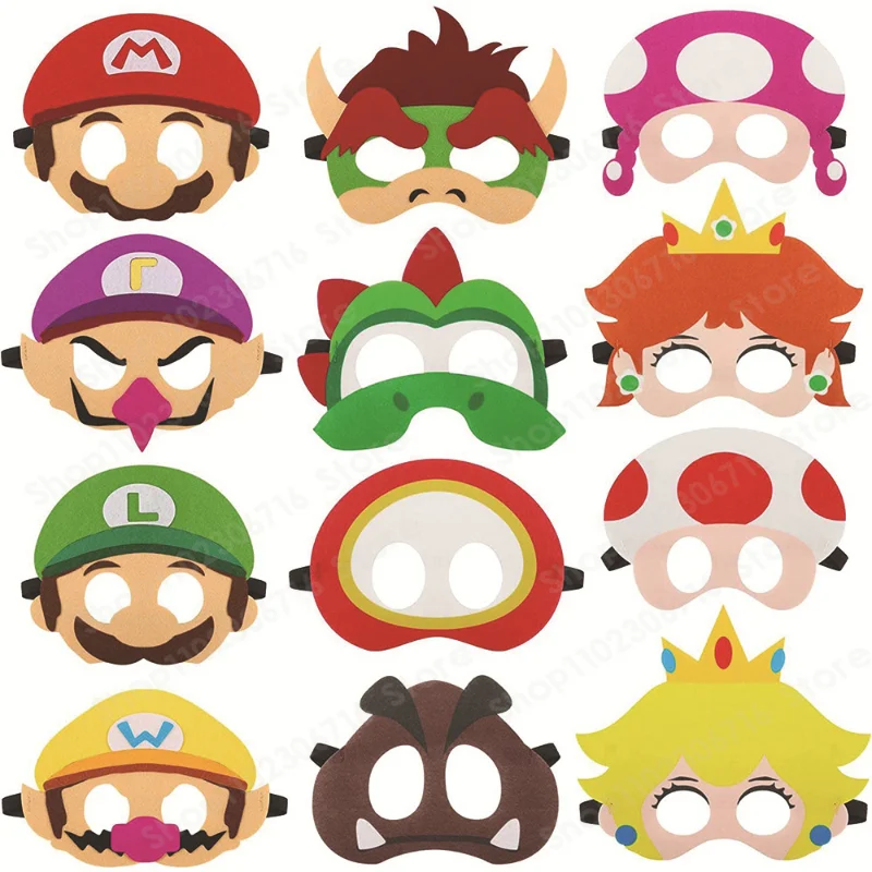 

Super Mario Bros Accessories Children's Party Mask Role-playing Luigi Daisy Yoshi Toad Mask Cartoon Mario Game Dress Up Gift