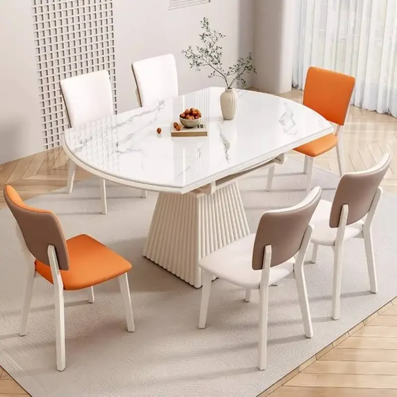 White Minimalist Kitchen Table Style Italian Extendable Marble Kitchen Table Luxury Modern Muebles Para Hogar Furniture Home