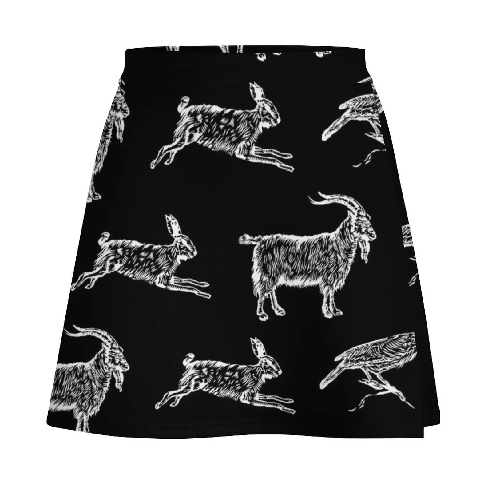 Hare, Raven, Goat Mini Skirt korean style clothes Short women′s skirts korean skirt dresses summer woman 2023