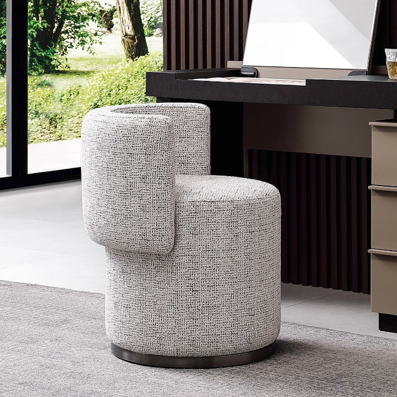 

Italian minimalist makeup stool light luxury high-end master bedroom dresser stool round stool high-end dressing