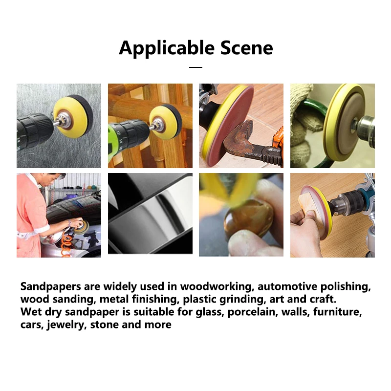 XCAN Schuurschijf 3 Inch Nat Droog Massaal Schuurschijven Pad Set 80-3000 Grit Schuurpapier Kit Schurende Polijstgereedschap