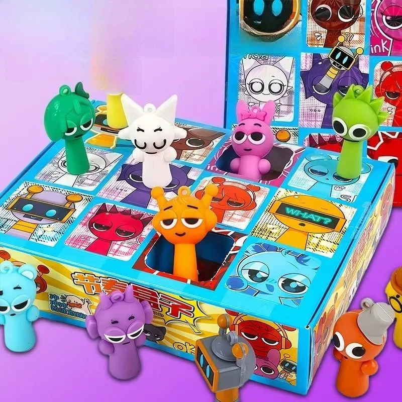 12 szt. Mini Figurki Sprunki Zabawka Punch and Win Blind Box Film Sprunki Wenda Model Lalka Figurki Prezent dla Dzieci
