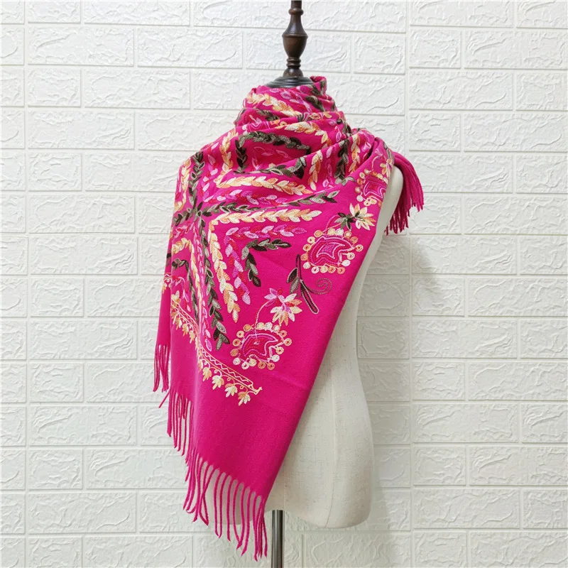 Women New Arrival Shawl High Quality Embroider Flower Wrap Scarf Winter Hot Fashion Scarf Womens Warm Scarves Wrap Shawl