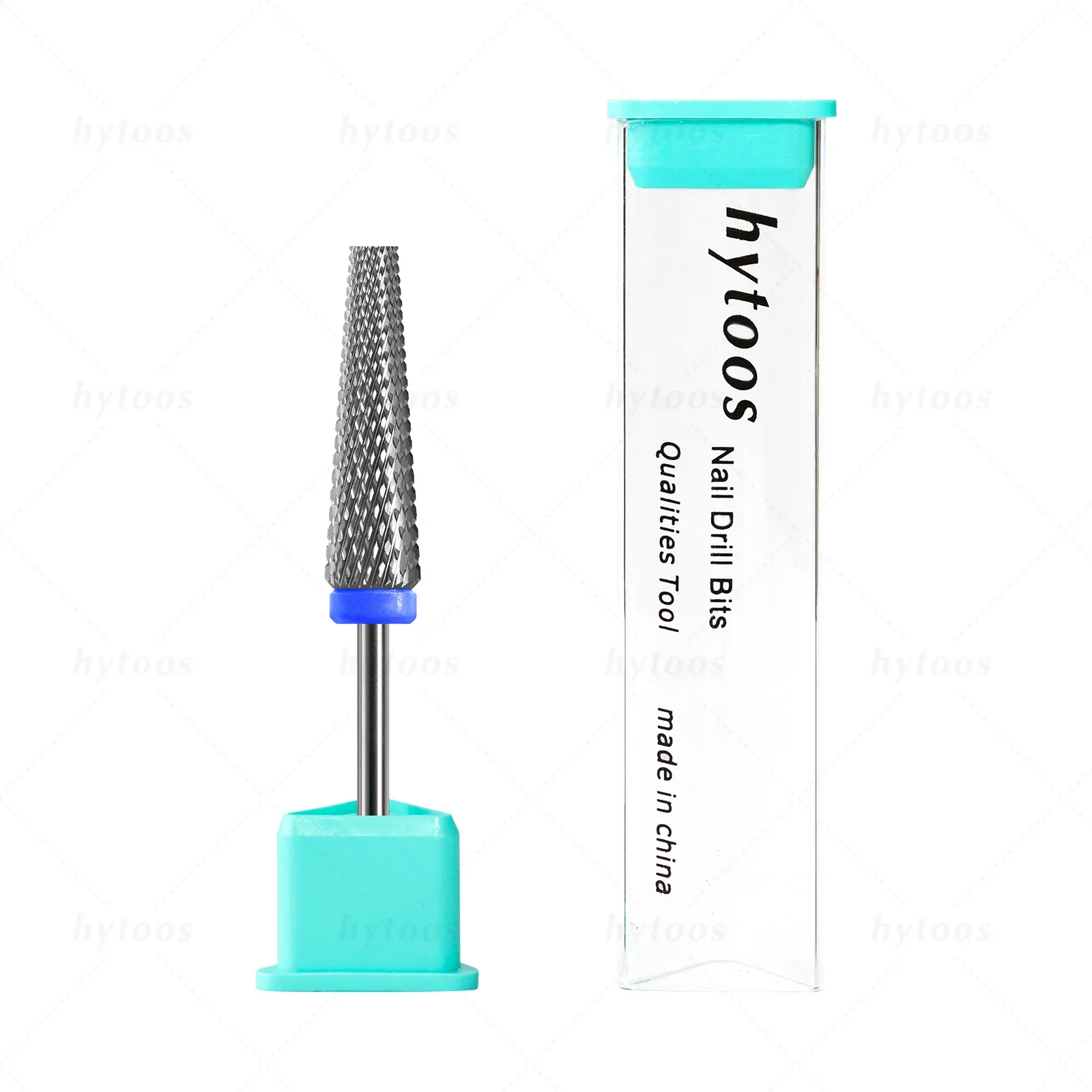 HYTOOS 5-in-1-Nagelbohrer mit flacher Oberseite, 24 mm lang, konische Hartmetall-Nagelbits, elektrisches Bohrzubehör, Gel-Nagellack-Entfernungswerkzeug – Detail 9