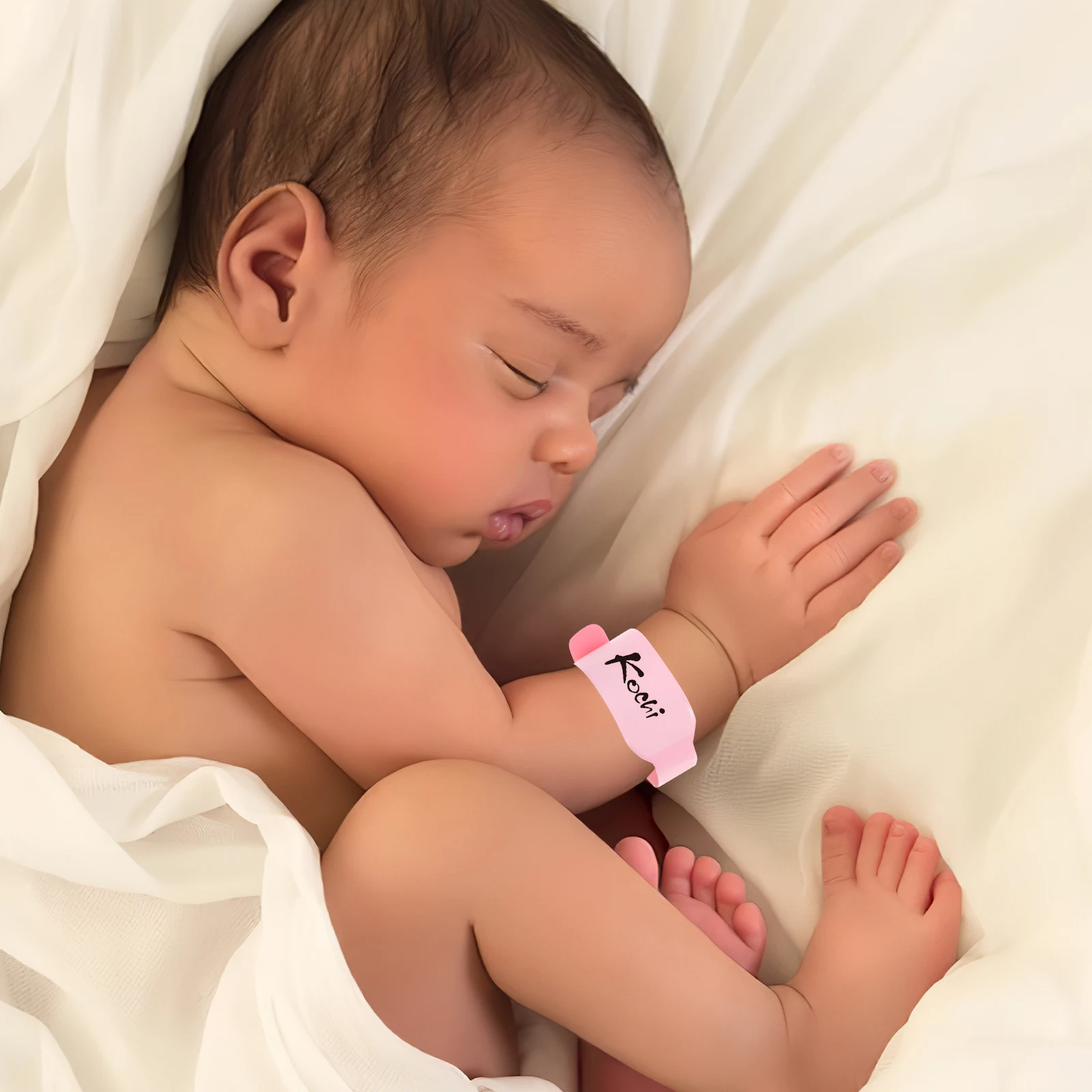 

100Pcs Writeable Newborn Hospital Wristbands Disposable PVC Medical Identification Bands Waterproof Secure Fit for Baby Patient