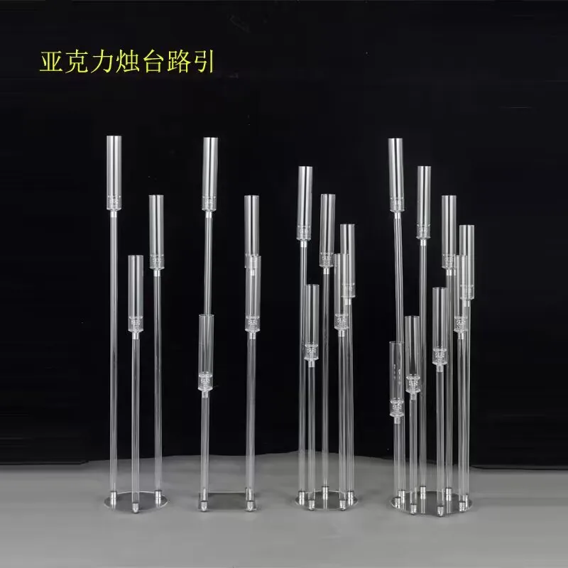 

4pcs Wedding Decoration Centerpiece Candelabra Clear Candle Holder Acrylic Candlesticks for Weddings Event Party