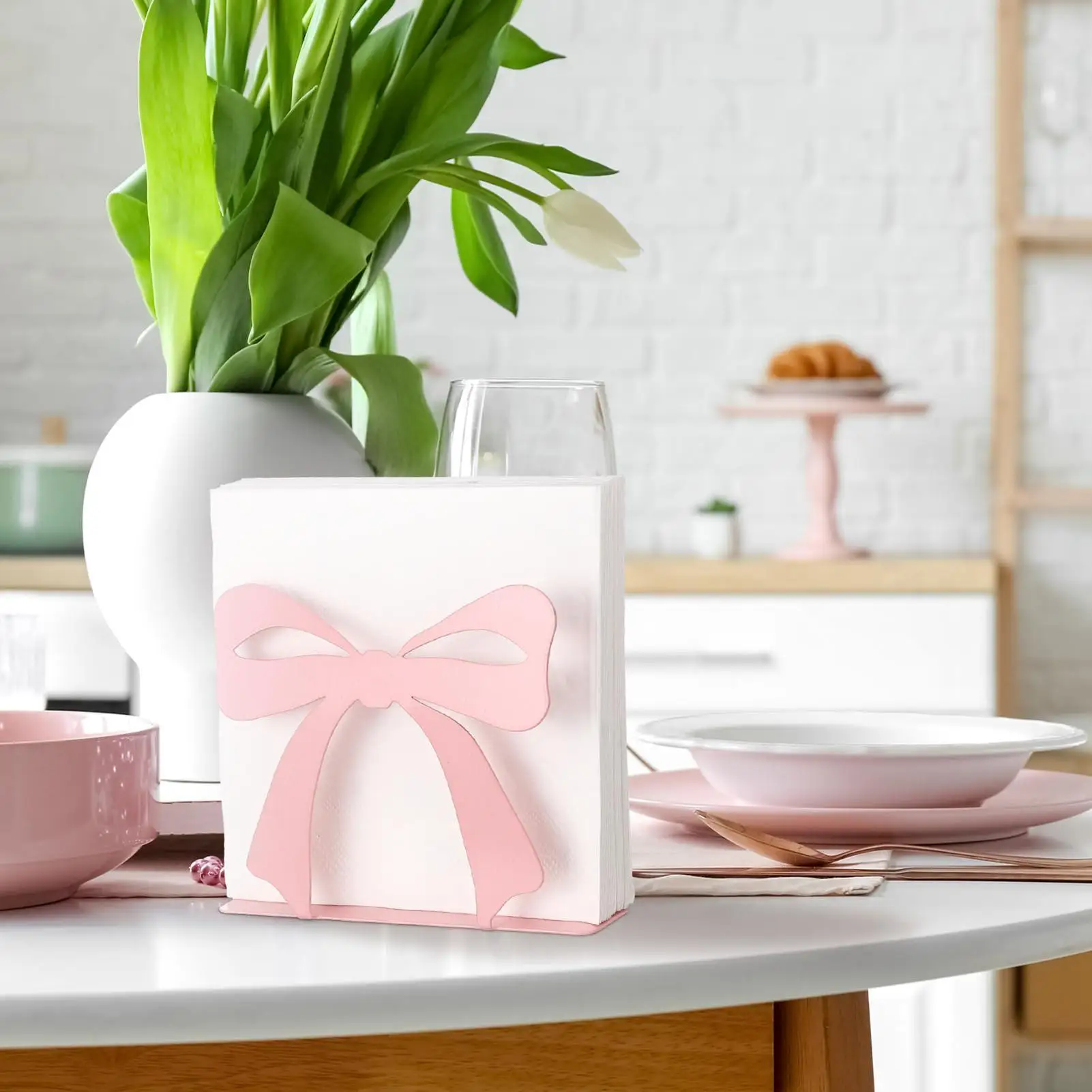 

Napkin Holder For Party Vintage Iron Cute Bow Decoration Elegant Vintage Napkin Holder For Home Decor Kitchen Table Bedside