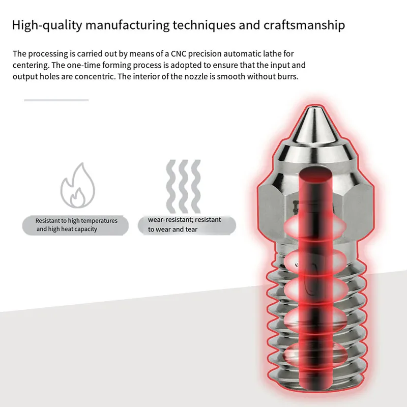 

Сопла с медным покрытием, высокоффективное и высокоскоростное печатное сопло для аксессуаров для 3D-принтеров Ender-7