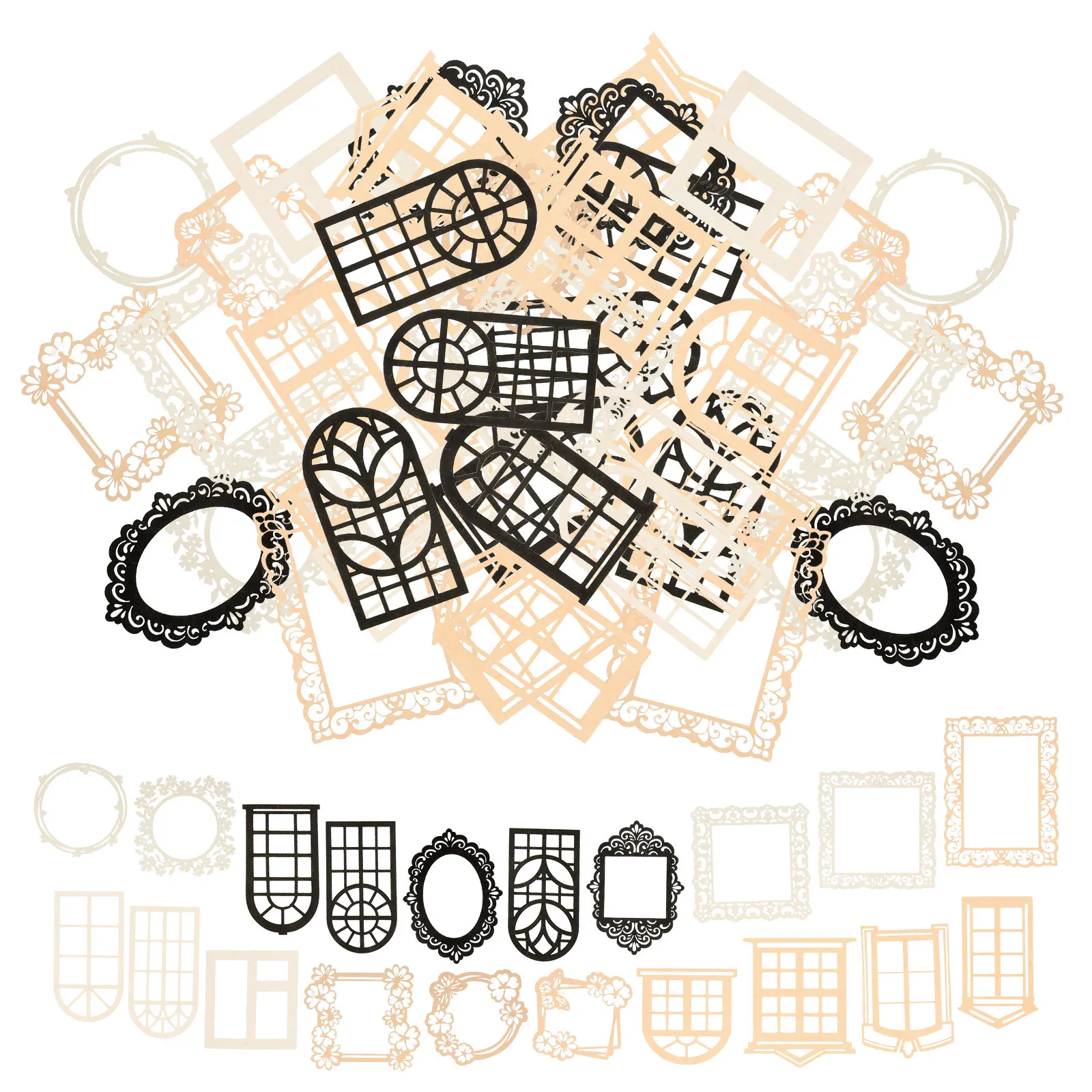 

40Pcs Embossed Hollow Cutout Vintage Lace Scrapbooking Paper Decorative Sheets for DIY Crafts Diary Planner Album Supplies