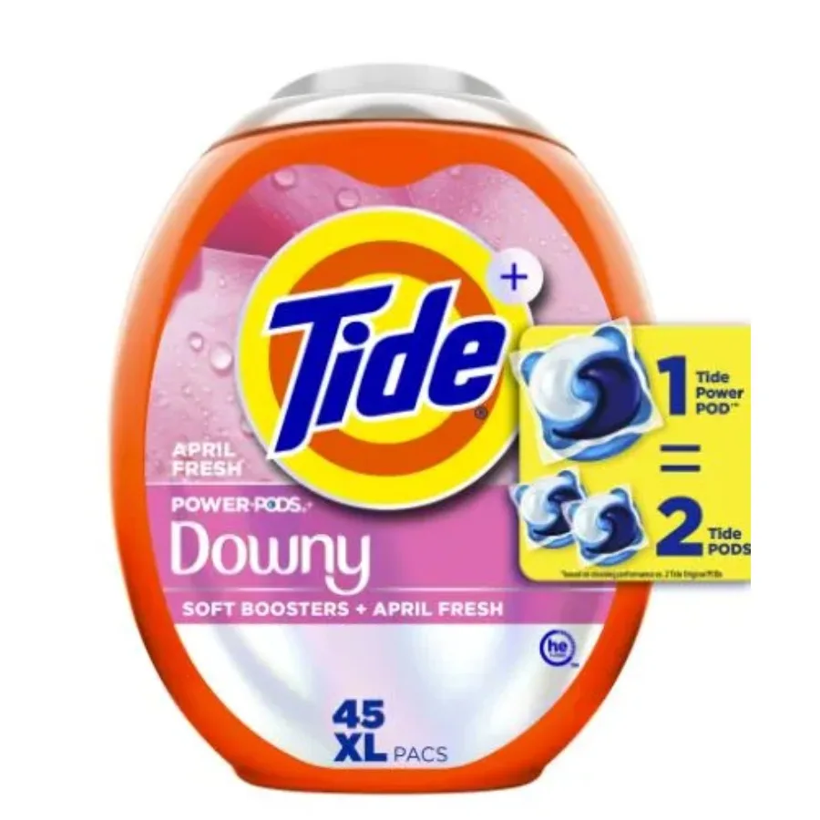 

Tide Power PODS with Downy Soft Boosters Laundry Detergent Pacs April Fresh Scent 45 Count