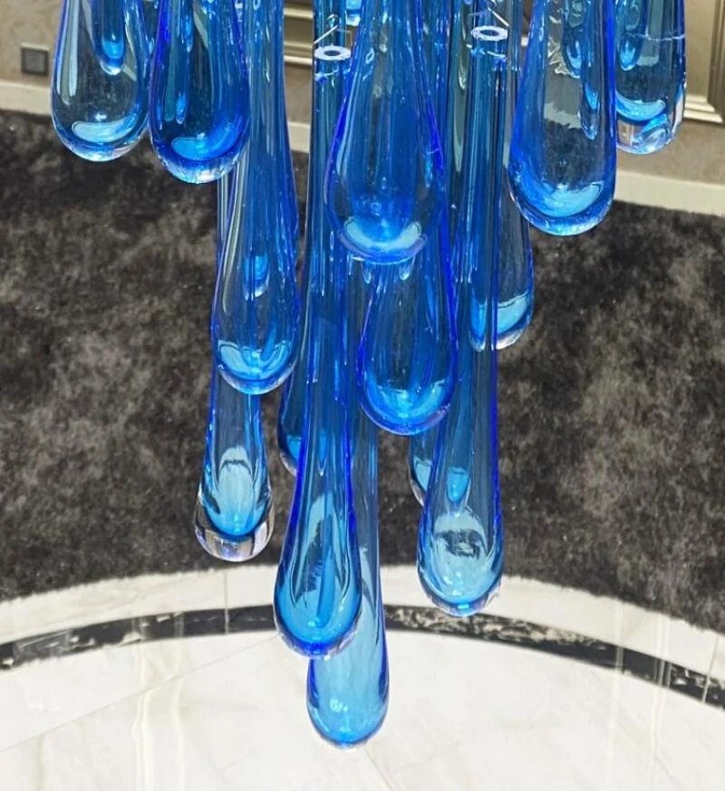 New crystal chandelier luxury hotel spiral staircase custom decorative lighting villa hollow chandelier