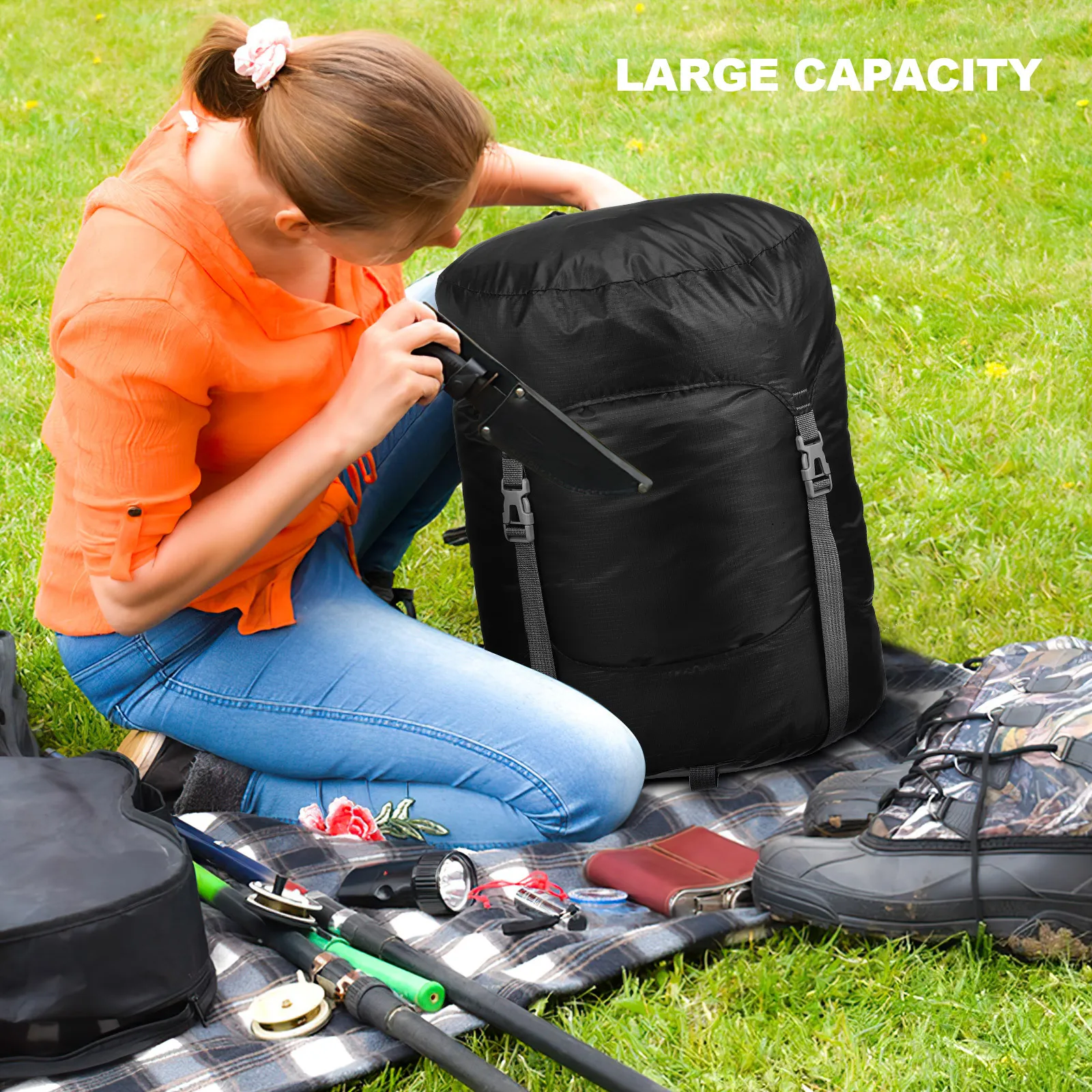 

Compression Extra Large Sleeping Bag Storage Sack For Camping Hiking Backpacking Travel Gear Stuff Sack Compression Bag