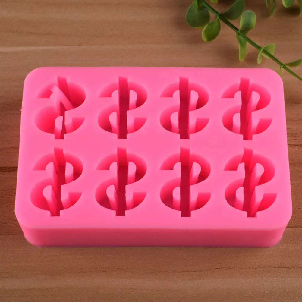 8-in-1 Dollar Sign Silicone Mold for Chocolate, Cake, Pudding, Cookies DIY Baking Supplies